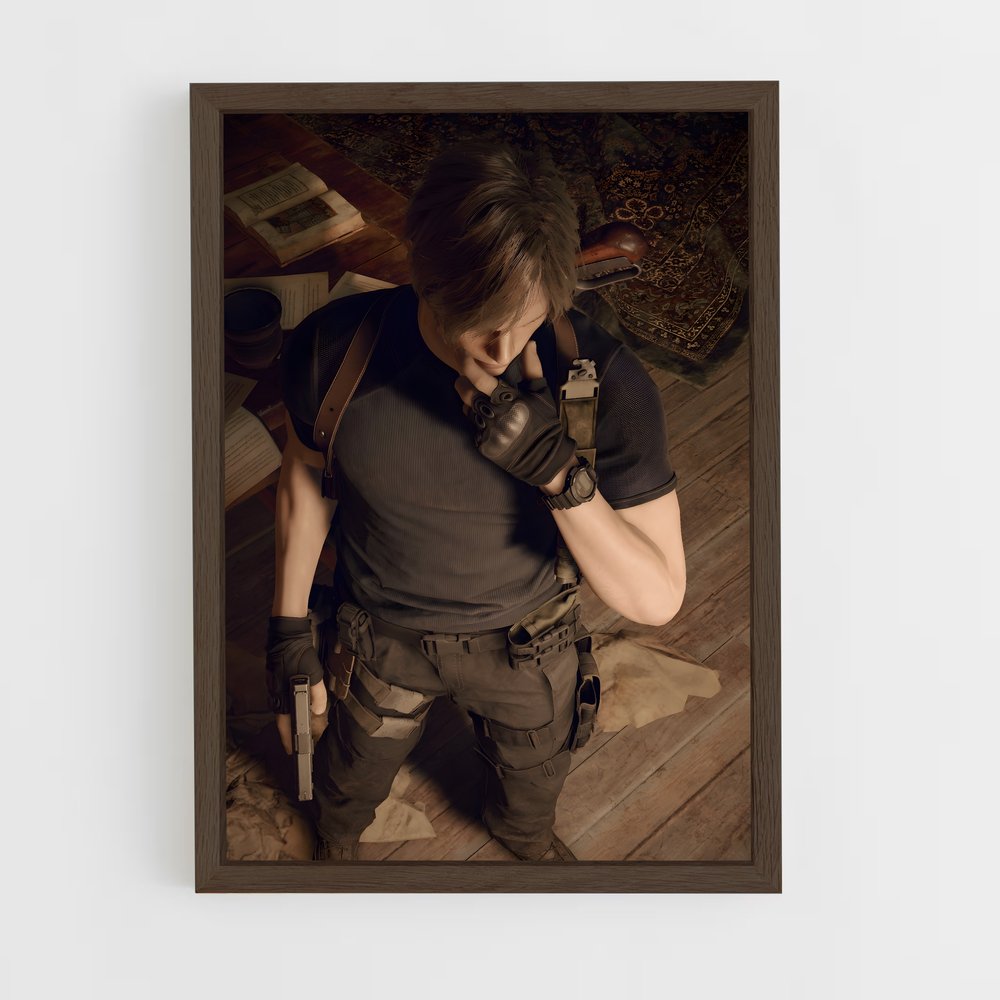 ap-leon kennedy-3 cadre Bois foncé