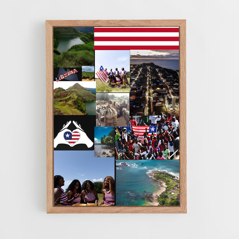 ap-liberia flag-1 cadre Bois clair