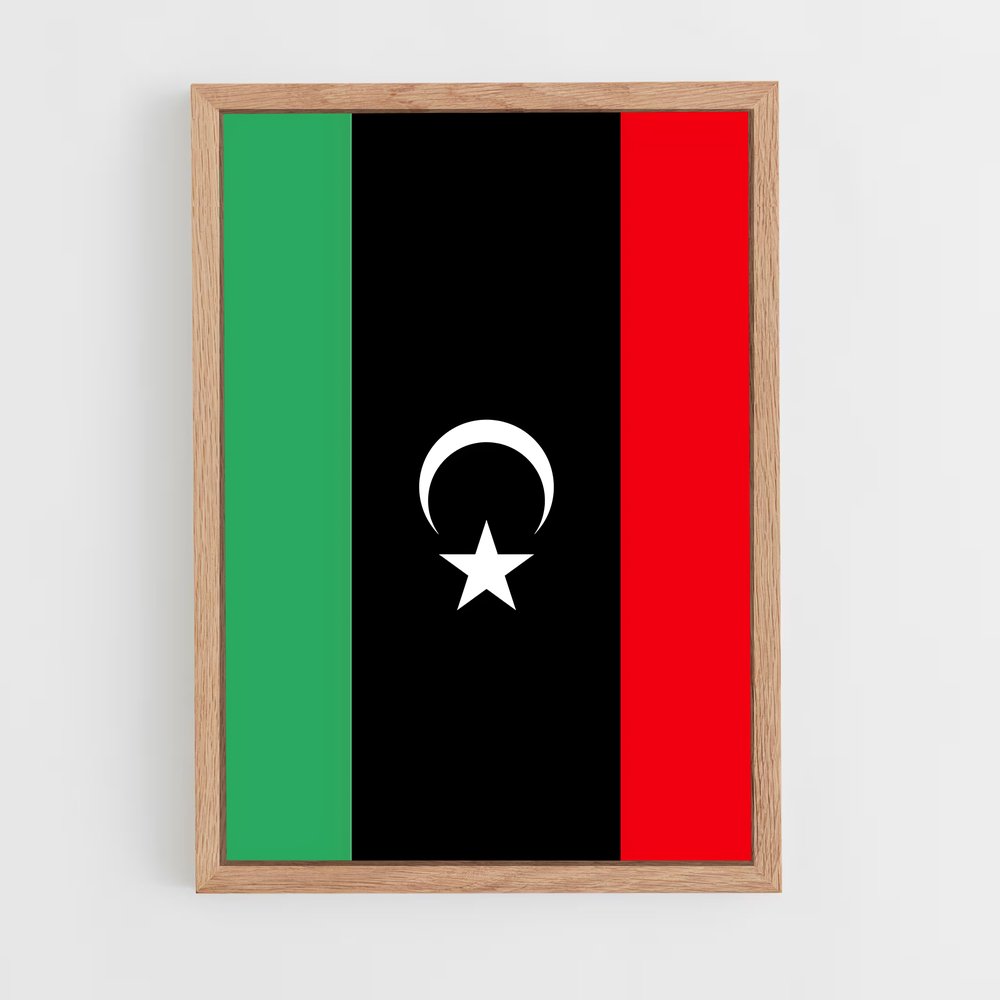 ap-libya flag-4 cadre Bois clair