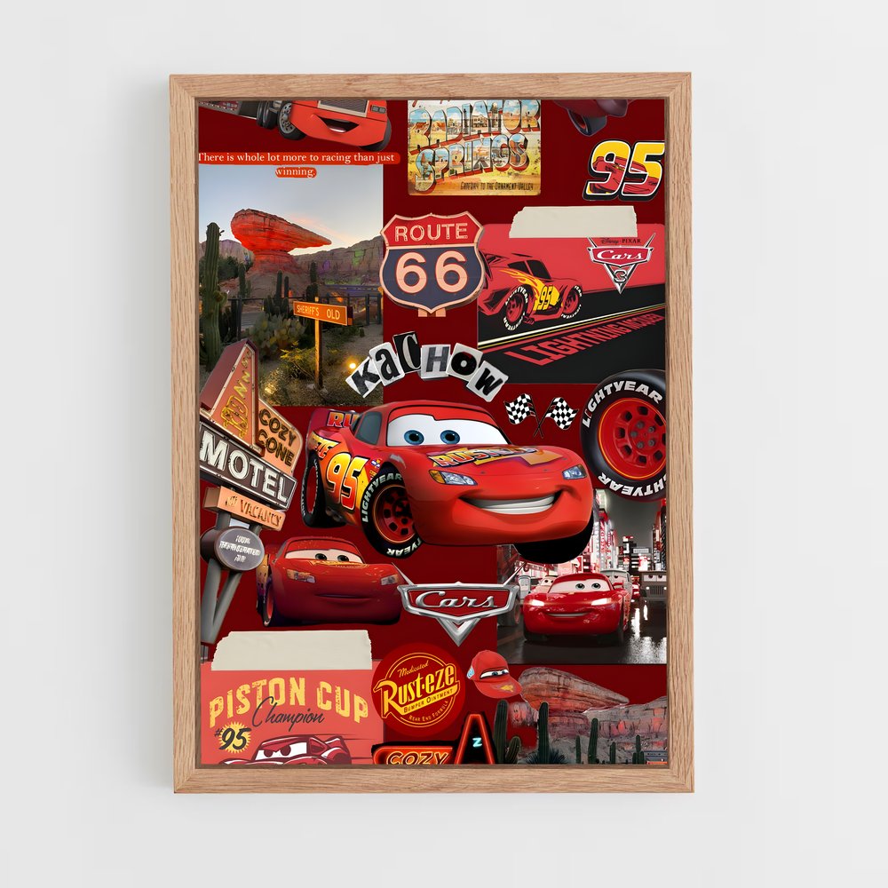 ap-lightning mcqueen-3 cadre Bois clair