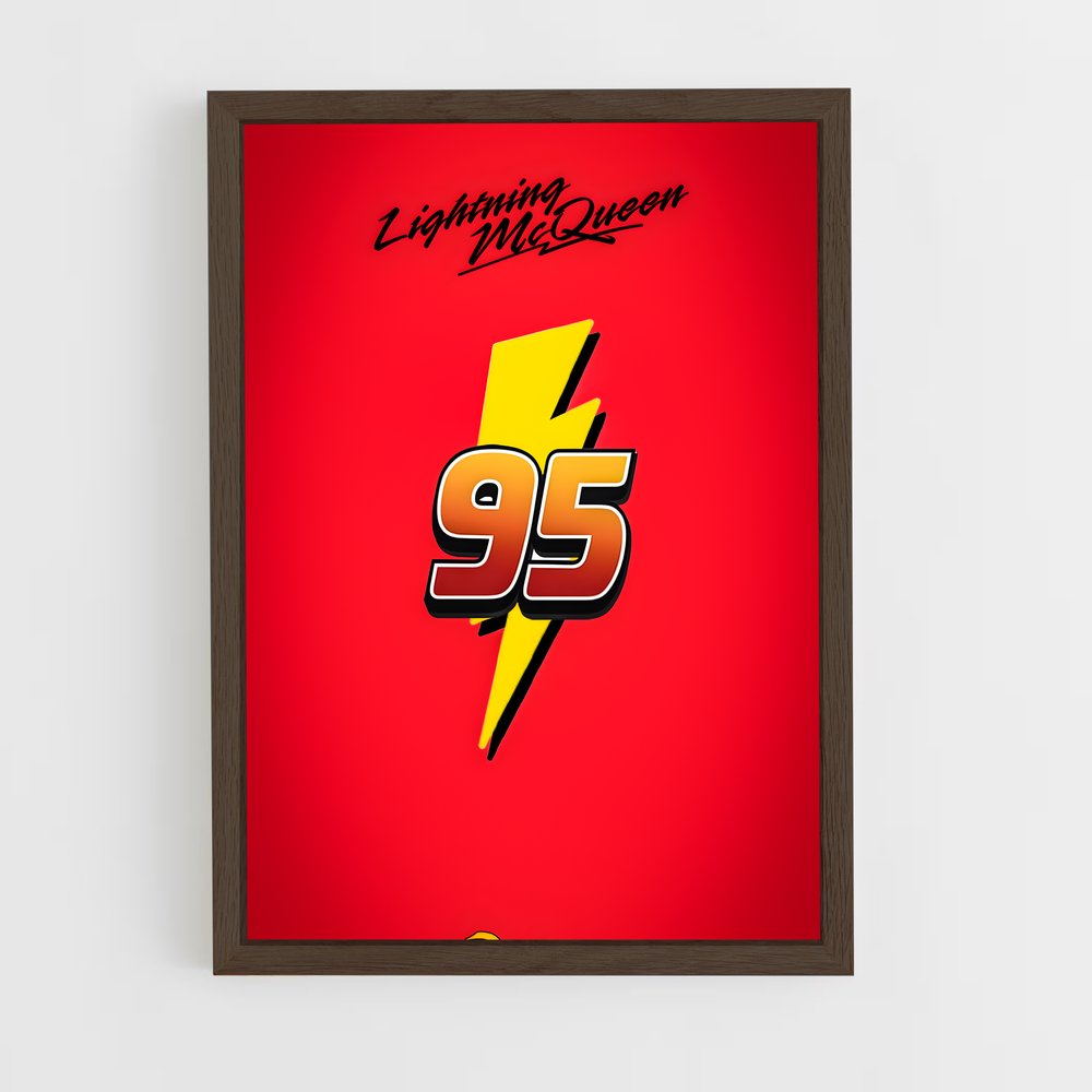 ap-lightning mcqueen-4 cadre Bois foncé