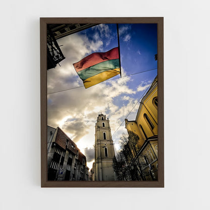 ap-lithuania flag-2 cadre Bois foncé