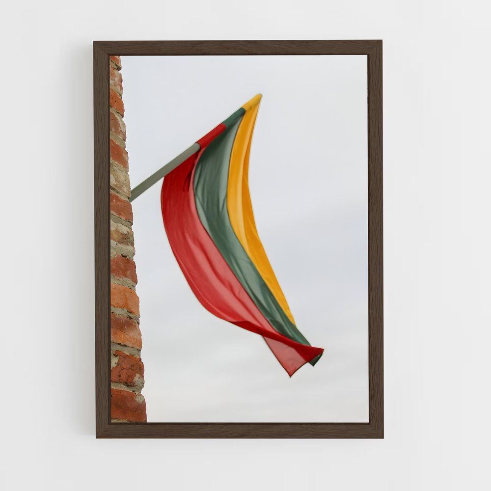 ap-lithuania flag-3 cadre Bois foncé