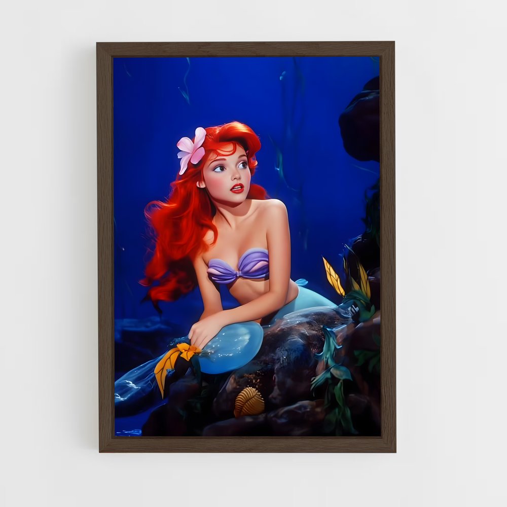 ap-little mermaid-6 cadre Bois foncé