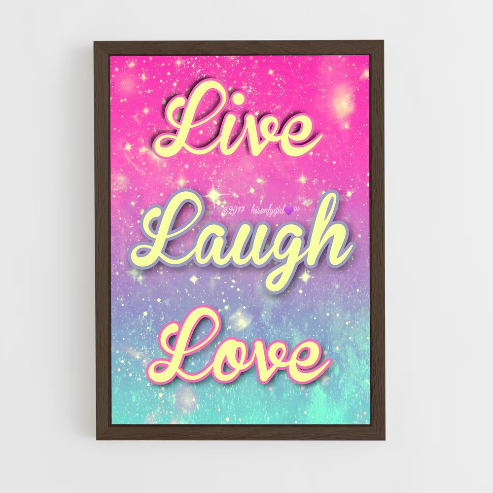 ap-live laugh love-4 cadre Bois foncé