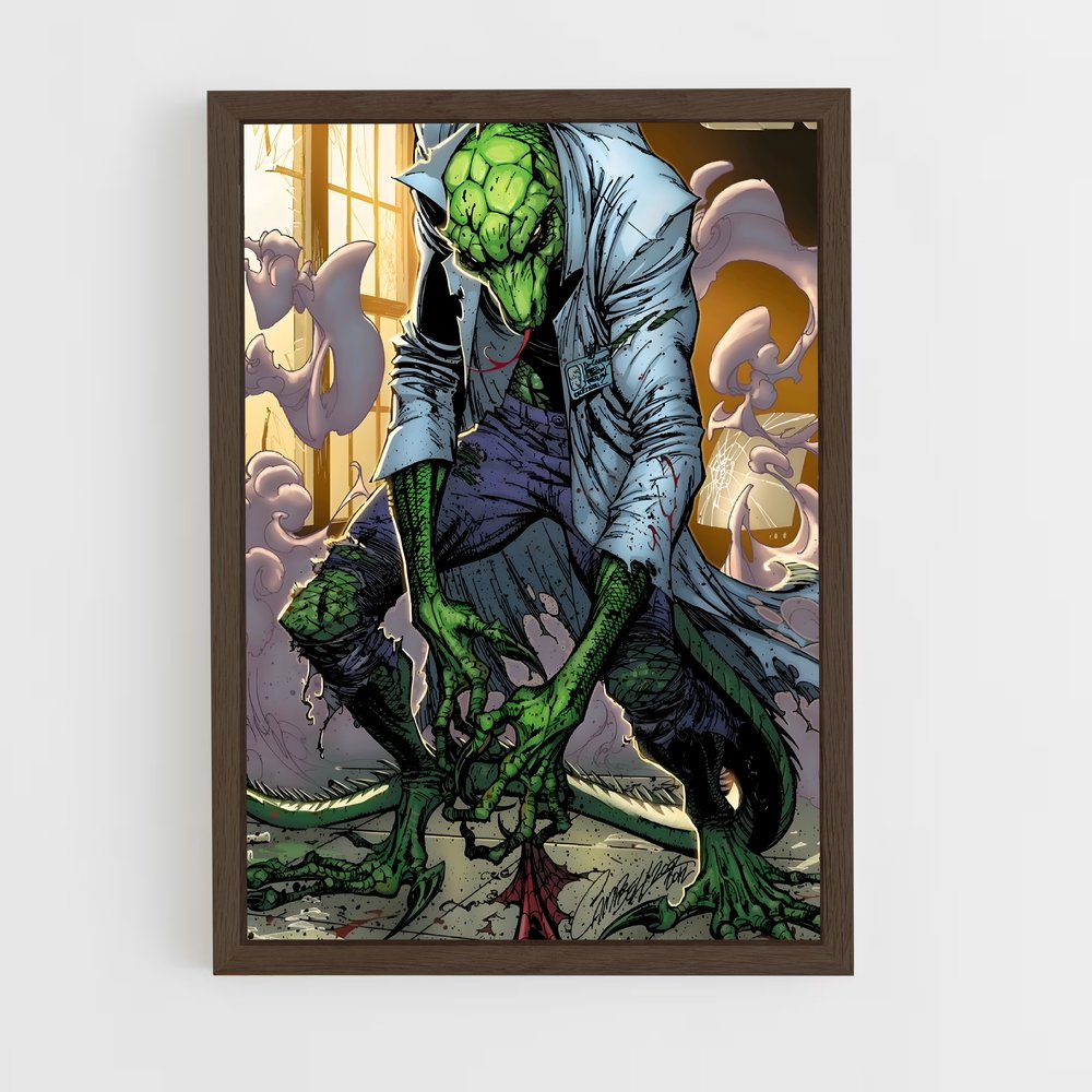 ap-lizard spider-man-1 cadre Bois foncé