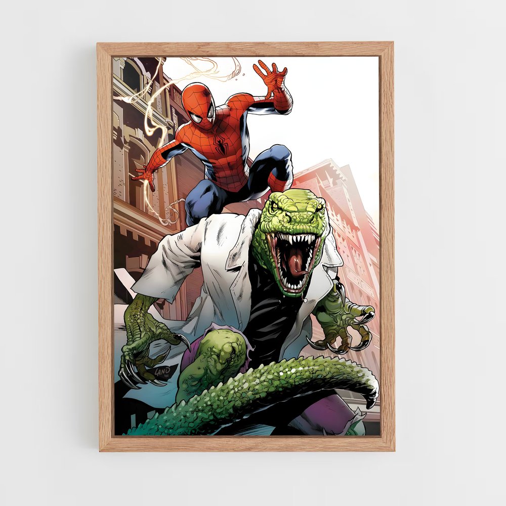 ap-lizard spider-man-2 cadre Bois clair
