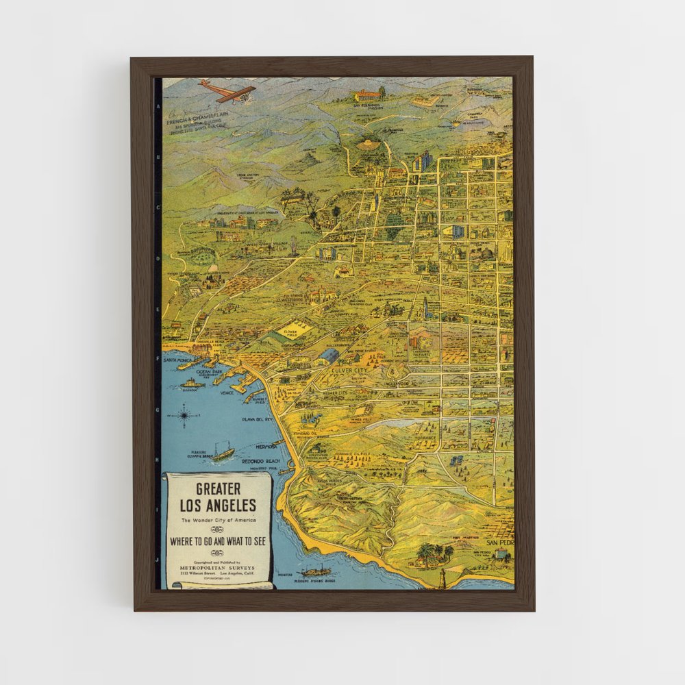 ap-los angeles 1932-2 cadre Bois foncé