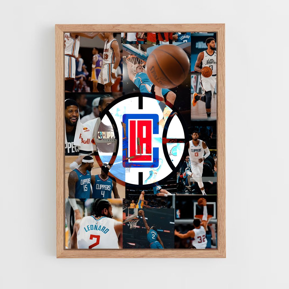 ap-los angeles clippers-5 cadre Bois clair