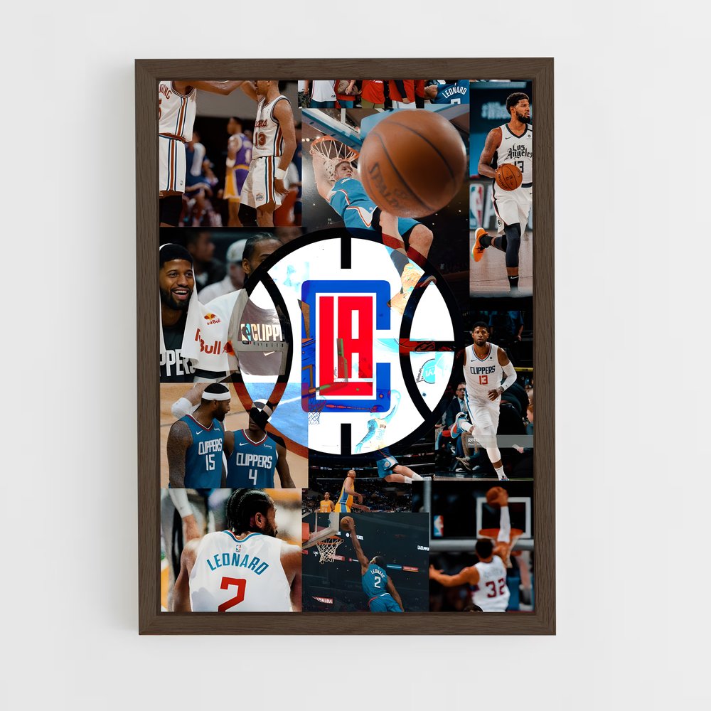 ap-los angeles clippers-5 cadre Bois foncé