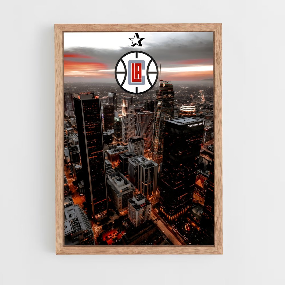 ap-los angeles clippers-6 cadre Bois clair