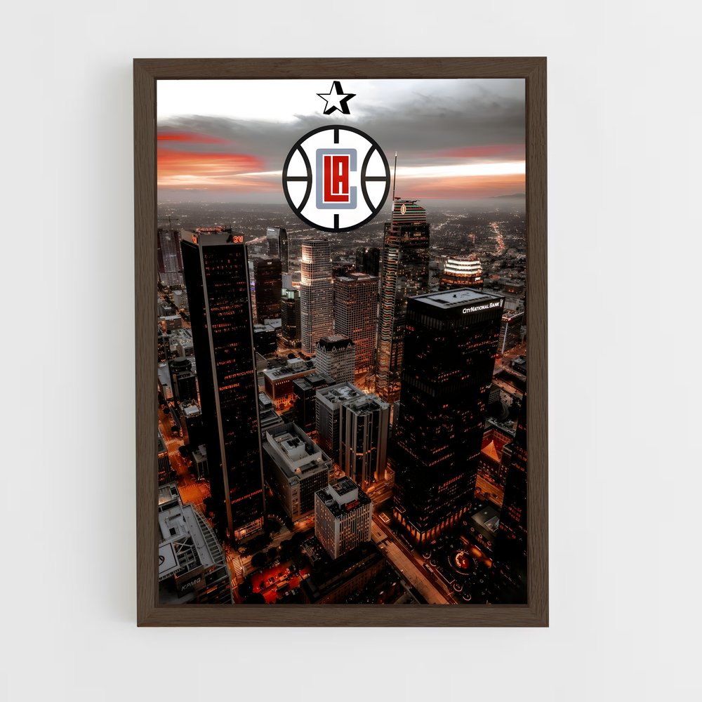 ap-los angeles clippers-6 cadre Bois foncé