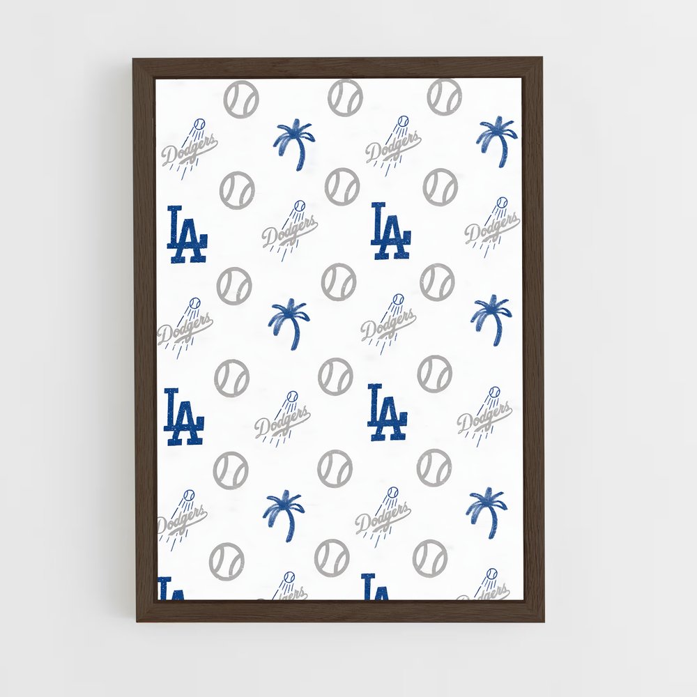 ap-los angeles dodgers-5 cadre Bois foncé