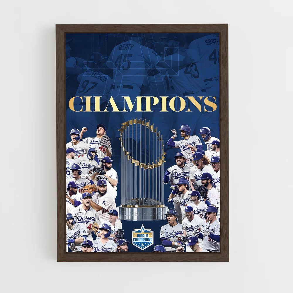 ap-los angeles dodgers-7 cadre Bois foncé