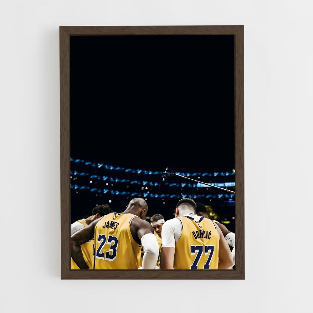 ap-los angeles lakers-10 cadre Bois foncé