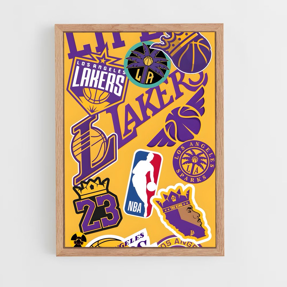 ap-los angeles lakers-2 cadre Bois clair