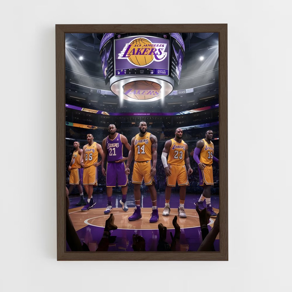 ap-los angeles lakers-7 cadre Bois foncé