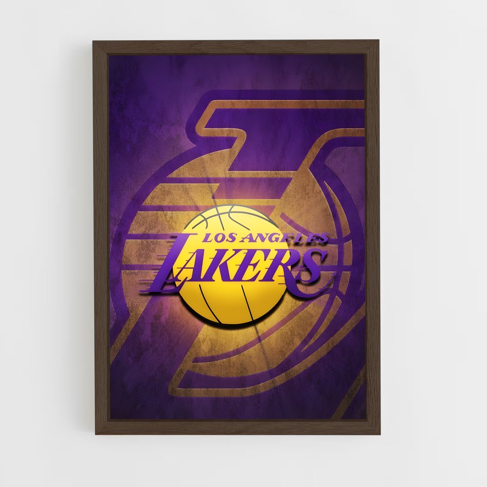 ap-los angeles lakers-9 cadre Bois foncé