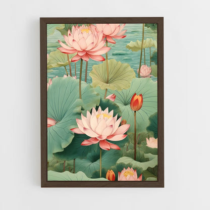 ap-lotus patterns-4 cadre Bois foncé
