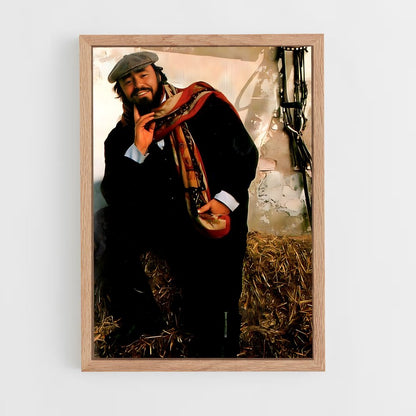 ap-luciano pavarotti-2 cadre Bois clair