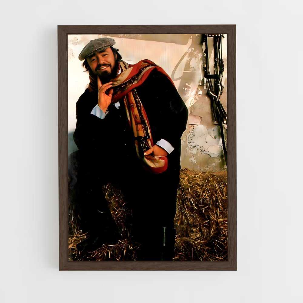 ap-luciano pavarotti-2 cadre Bois foncé