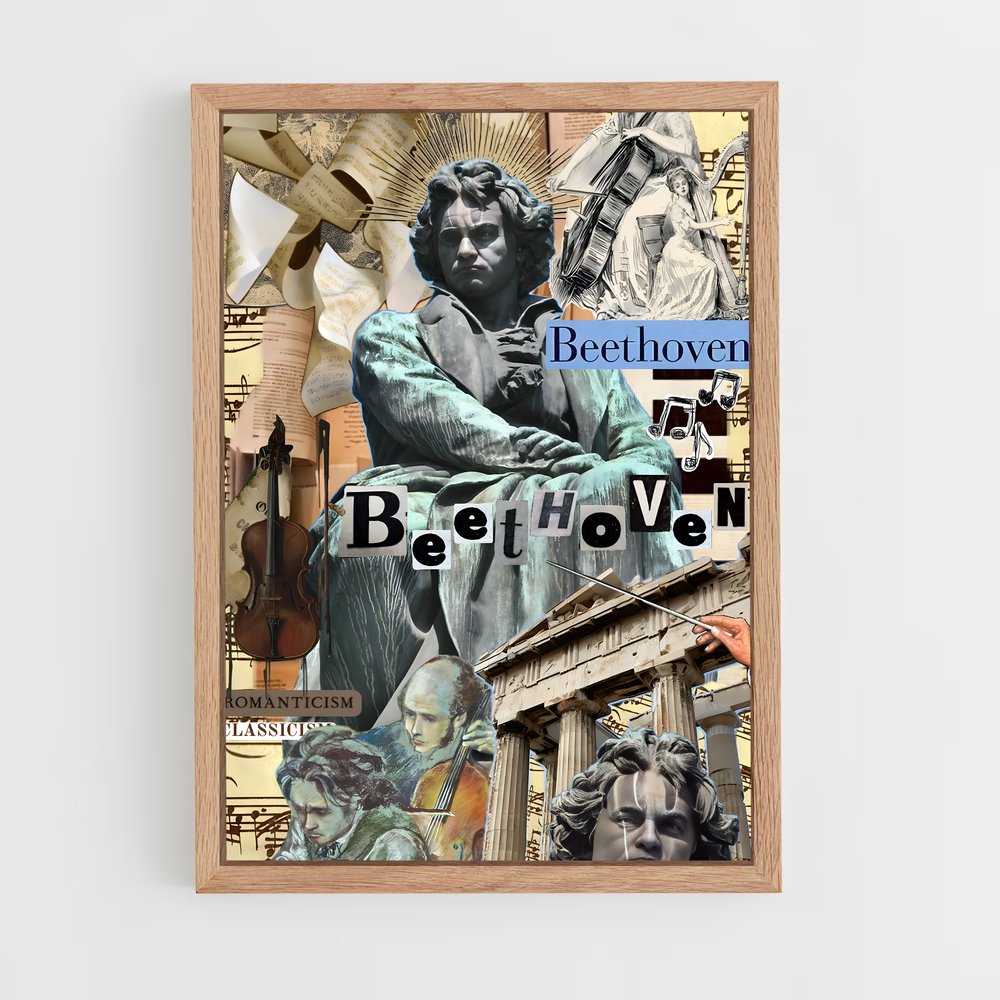 ap-ludwig van beethoven-4 cadre Bois clair