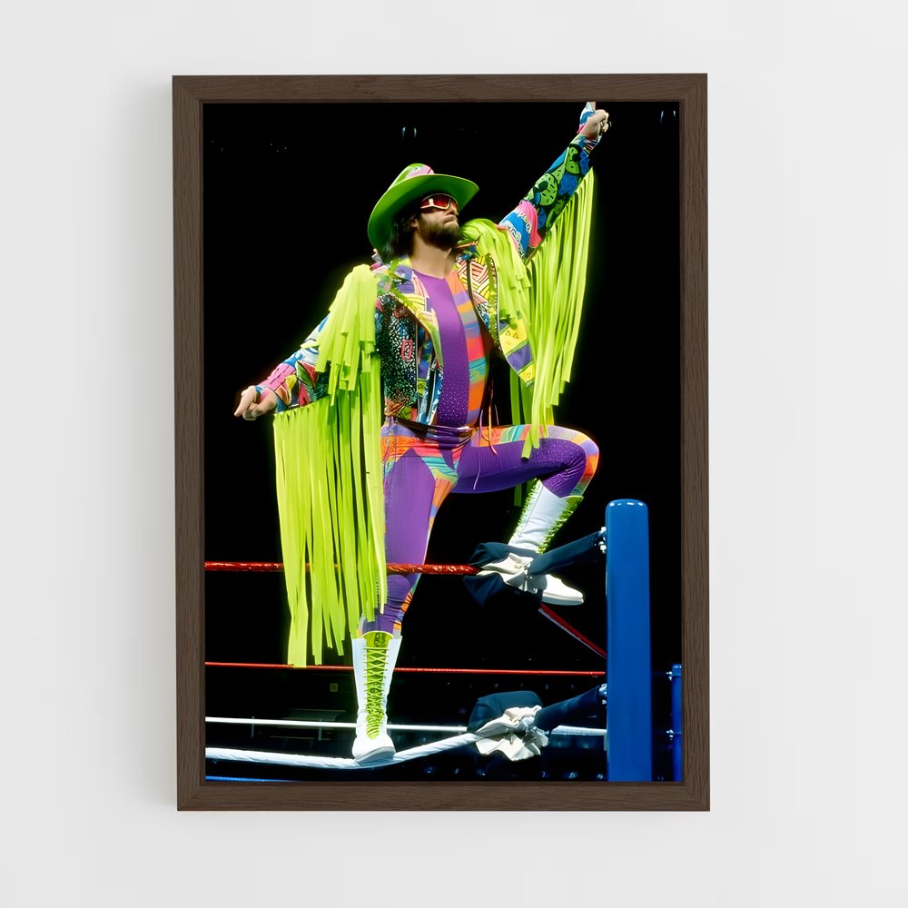 ap-macho man randy savage-2 cadre Bois foncé