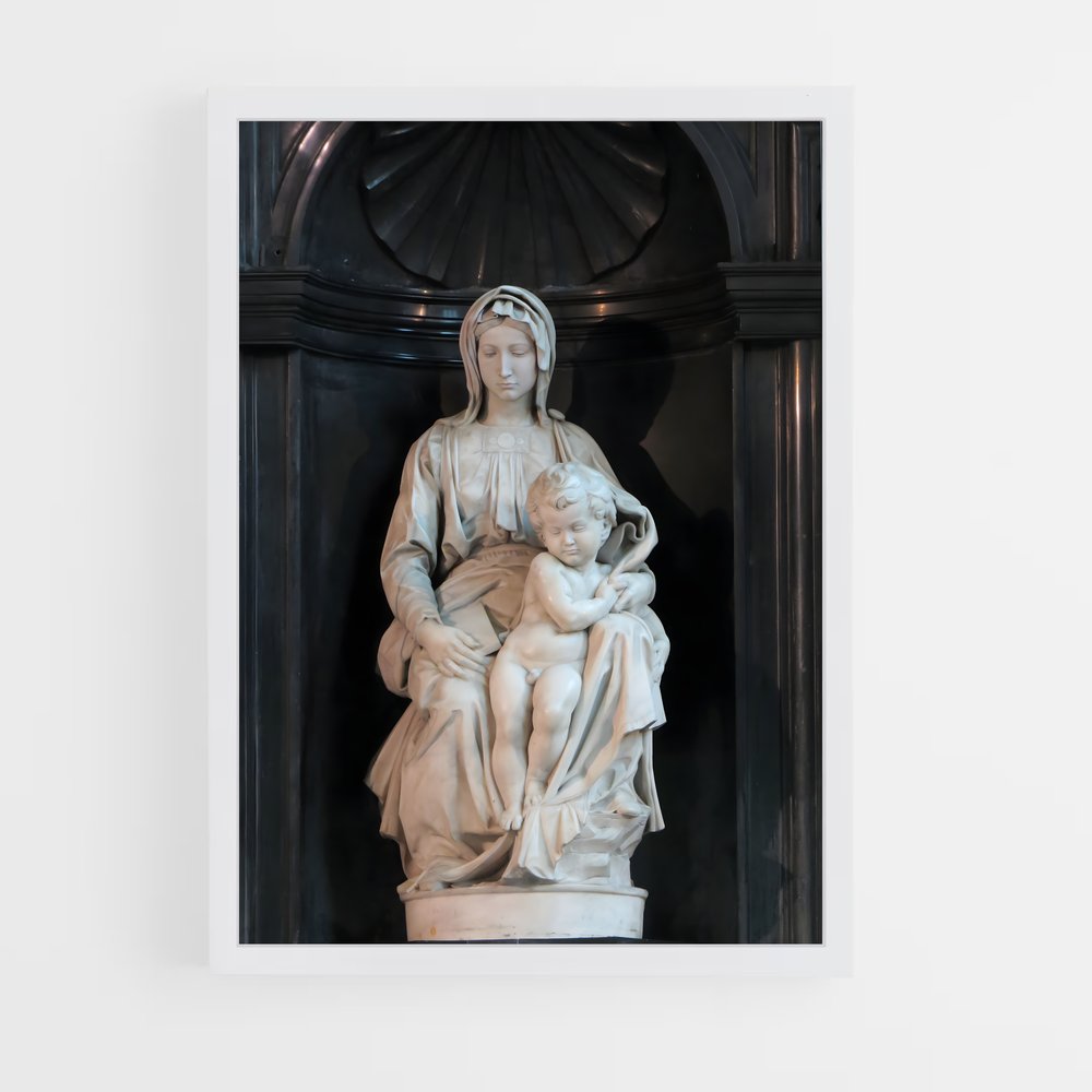 ap-madonna and child michelangelo-1 cadre Blanc