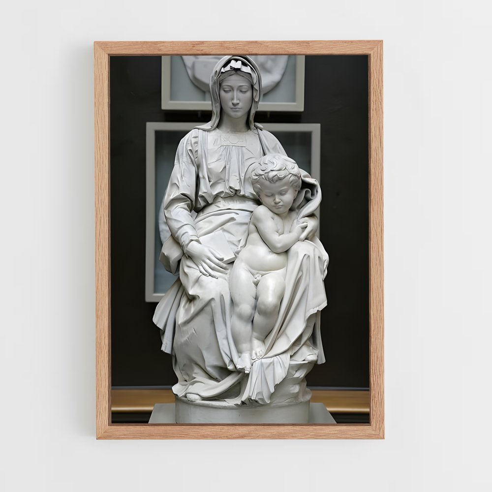 ap-madonna and child michelangelo-2 cadre Bois clair