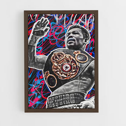 ap-manny pacquiao-5 cadre Bois foncé