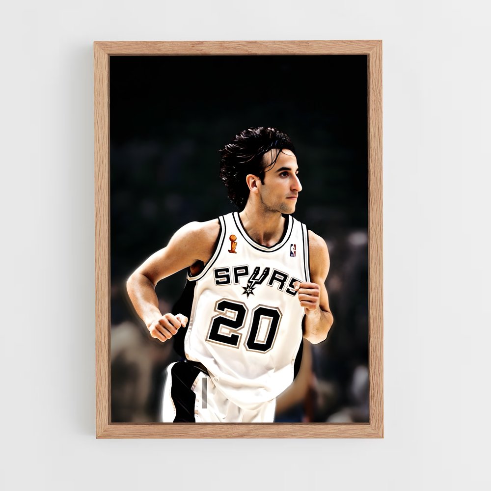 ap-manu ginobili-1 cadre Bois clair