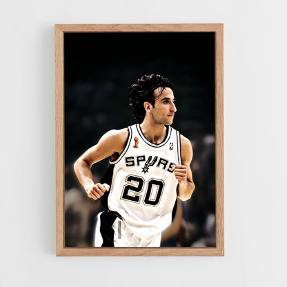 ap-manu ginobili-1 cadre Bois clair
