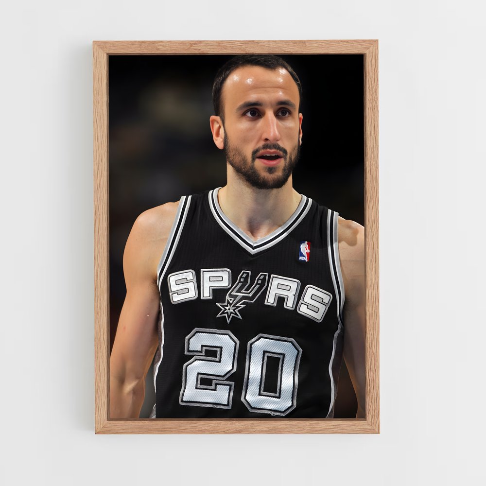 ap-manu ginobili-10 cadre Bois clair