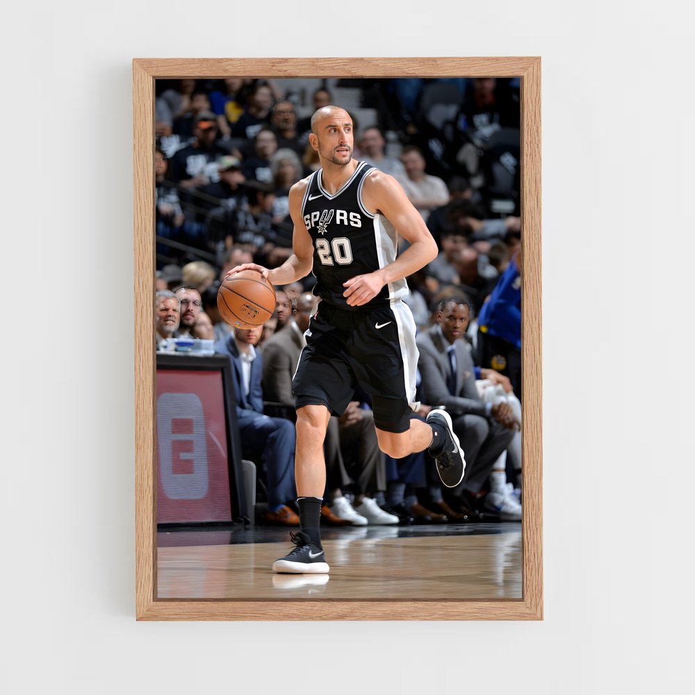 ap-manu ginobili-11 cadre Bois clair