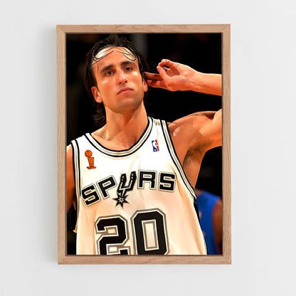 ap-manu ginobili-4 cadre Bois clair