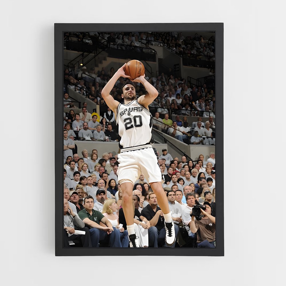 ap-manu ginobili-6 cadre Noir