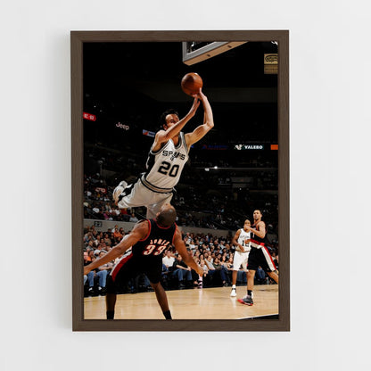 ap-manu ginobili-8 cadre Bois foncé