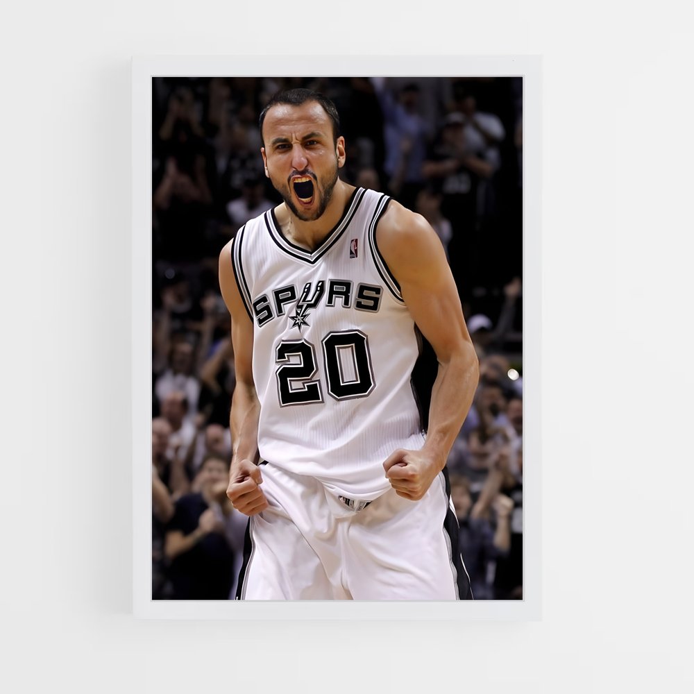 ap-manu ginobili-9 cadre Blanc