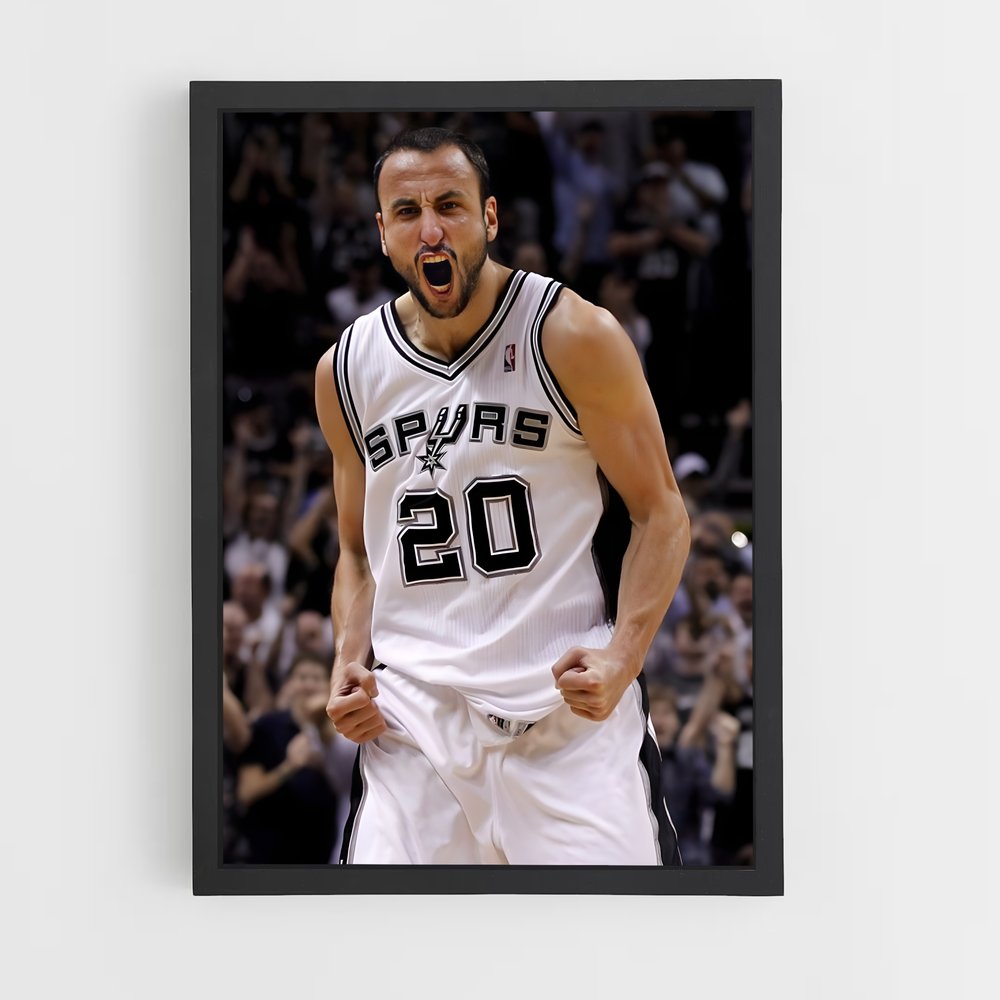 ap-manu ginobili-9 cadre Noir