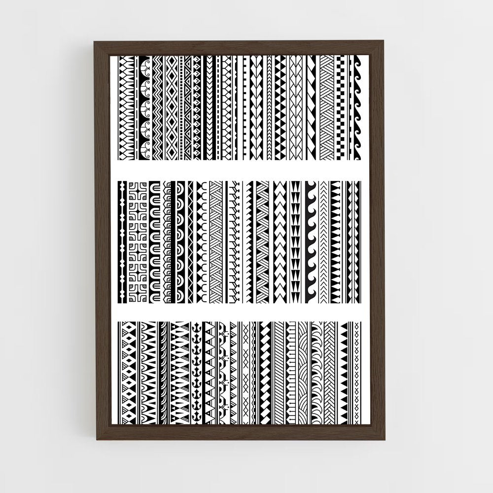 ap-maori patterns-1 cadre Bois foncé