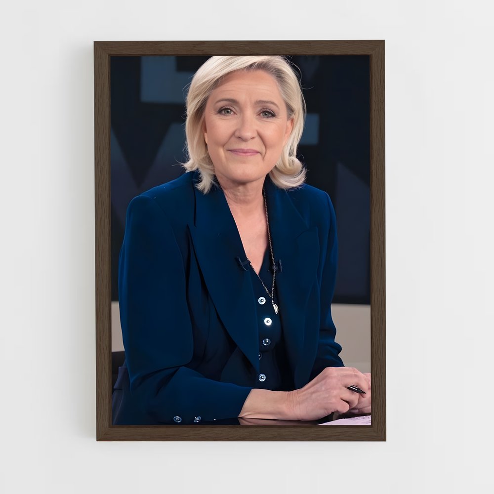 ap-marine le pen-4 cadre Bois foncé