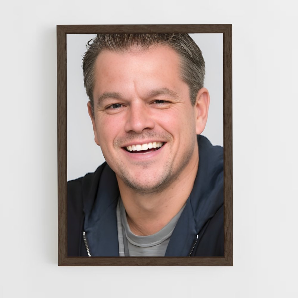 ap-matt damon-4 cadre Bois foncé