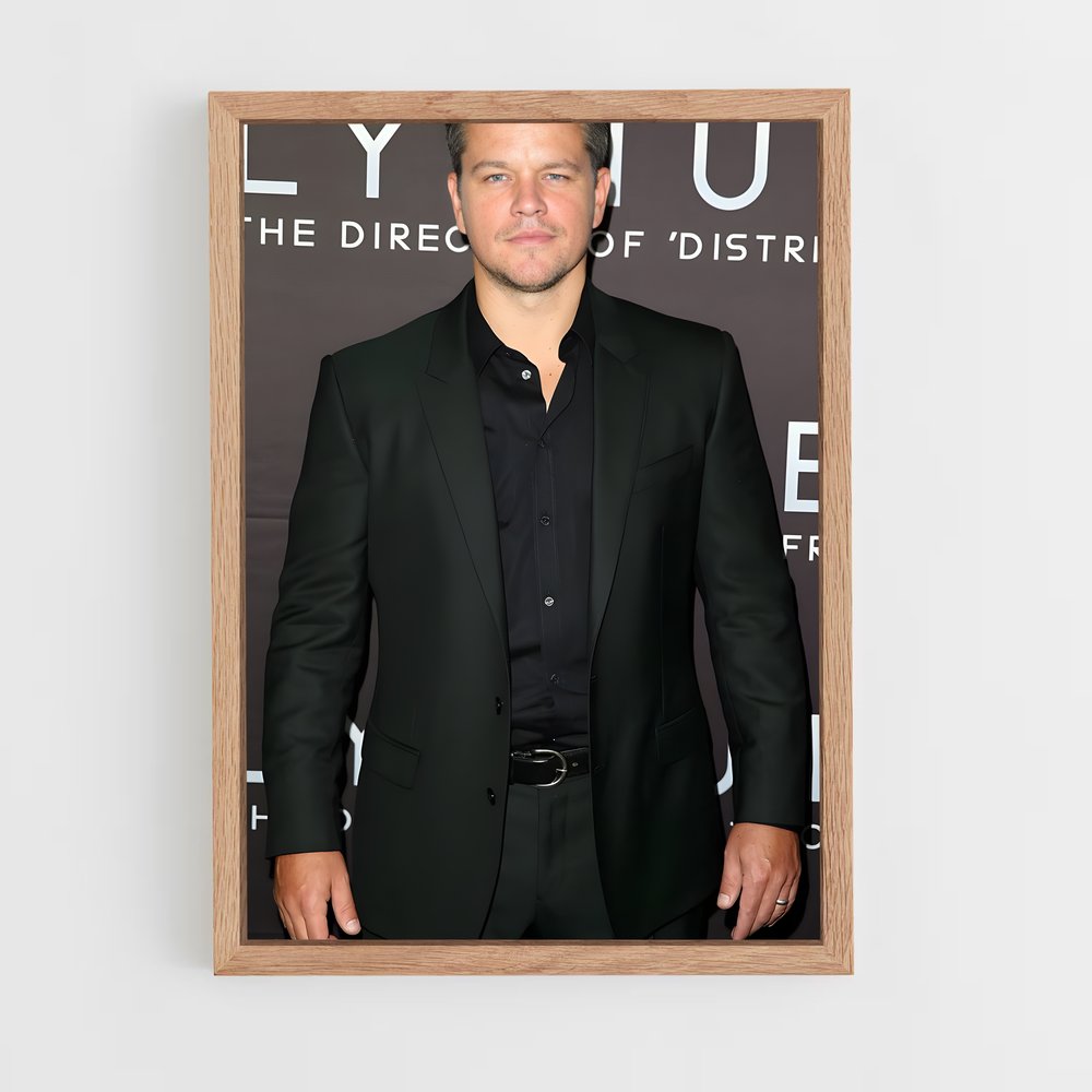 ap-matt damon-5 cadre Bois clair