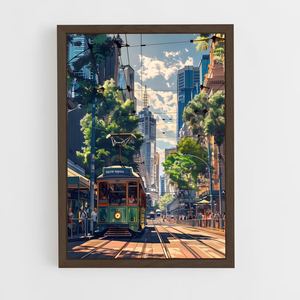 ap-melbourne tram-8 cadre Bois foncé