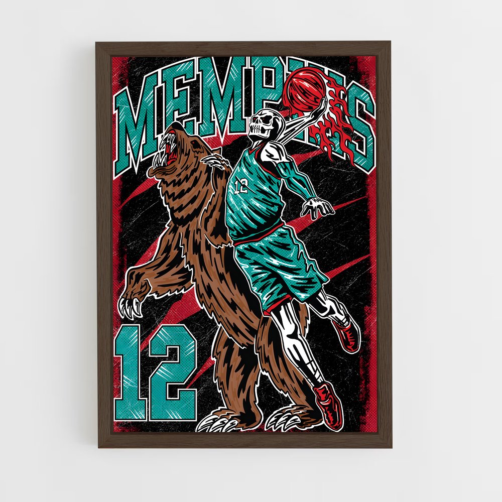 ap-memphis grizzlies-1 cadre Bois foncé