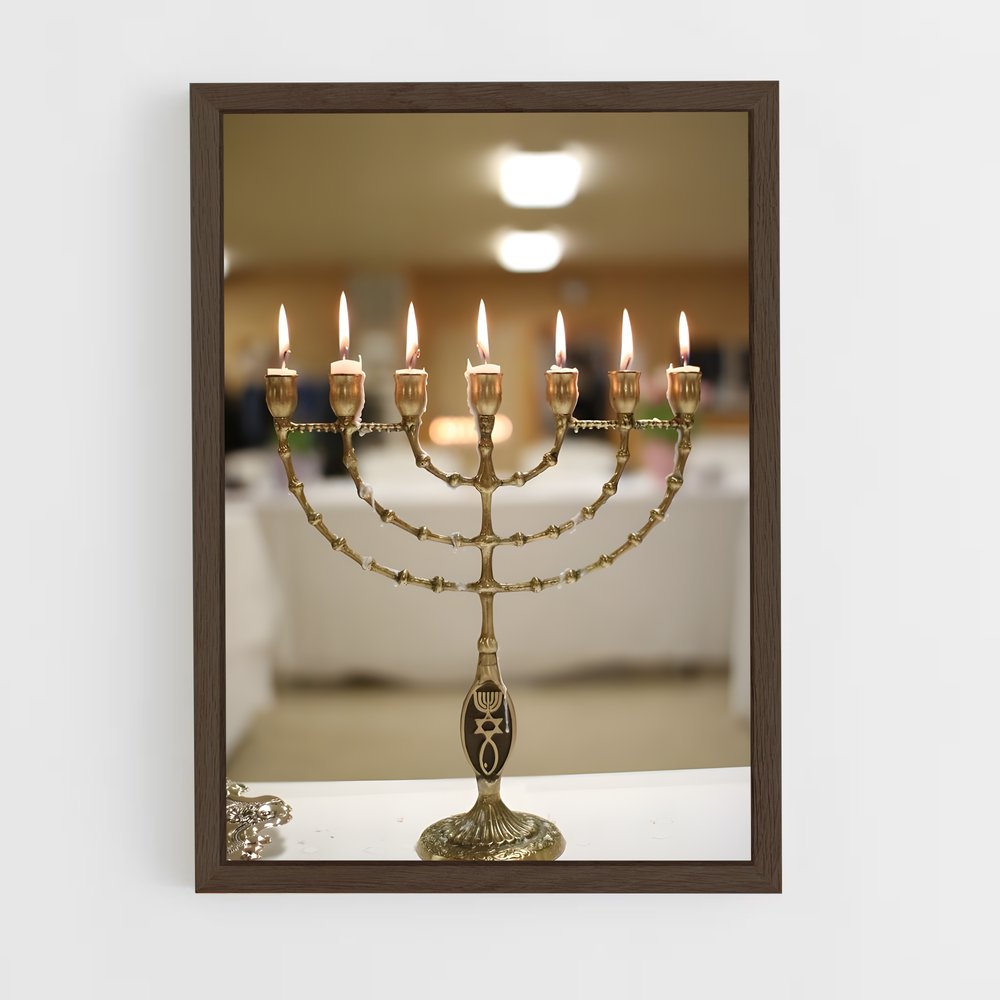 ap-menorah-2 cadre Bois foncé