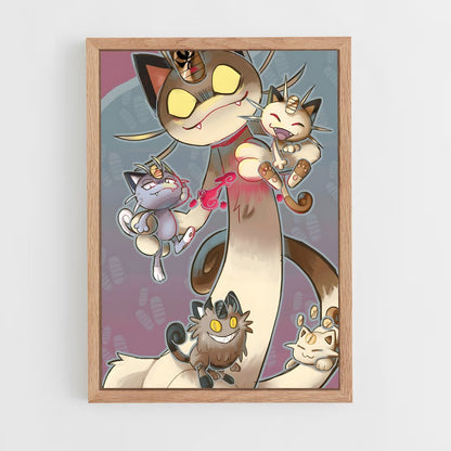 ap-meowth-3 cadre Bois clair