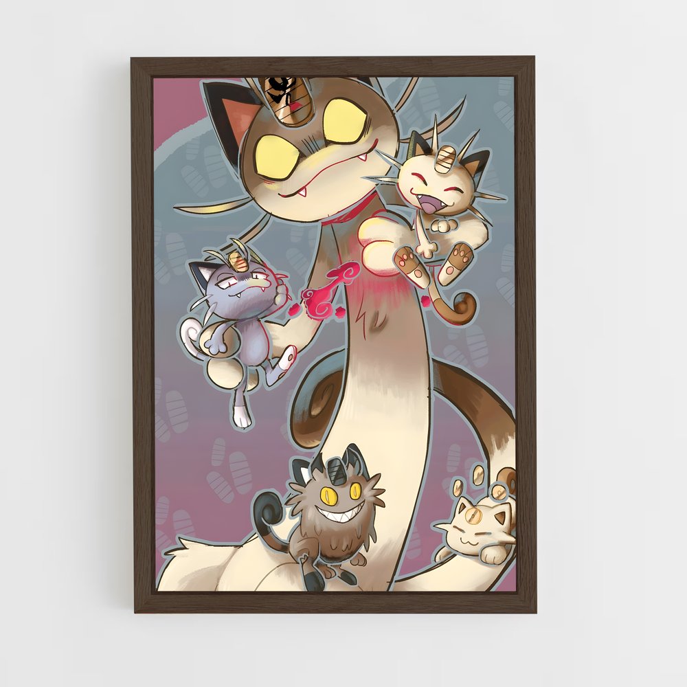 ap-meowth-3 cadre Bois foncé