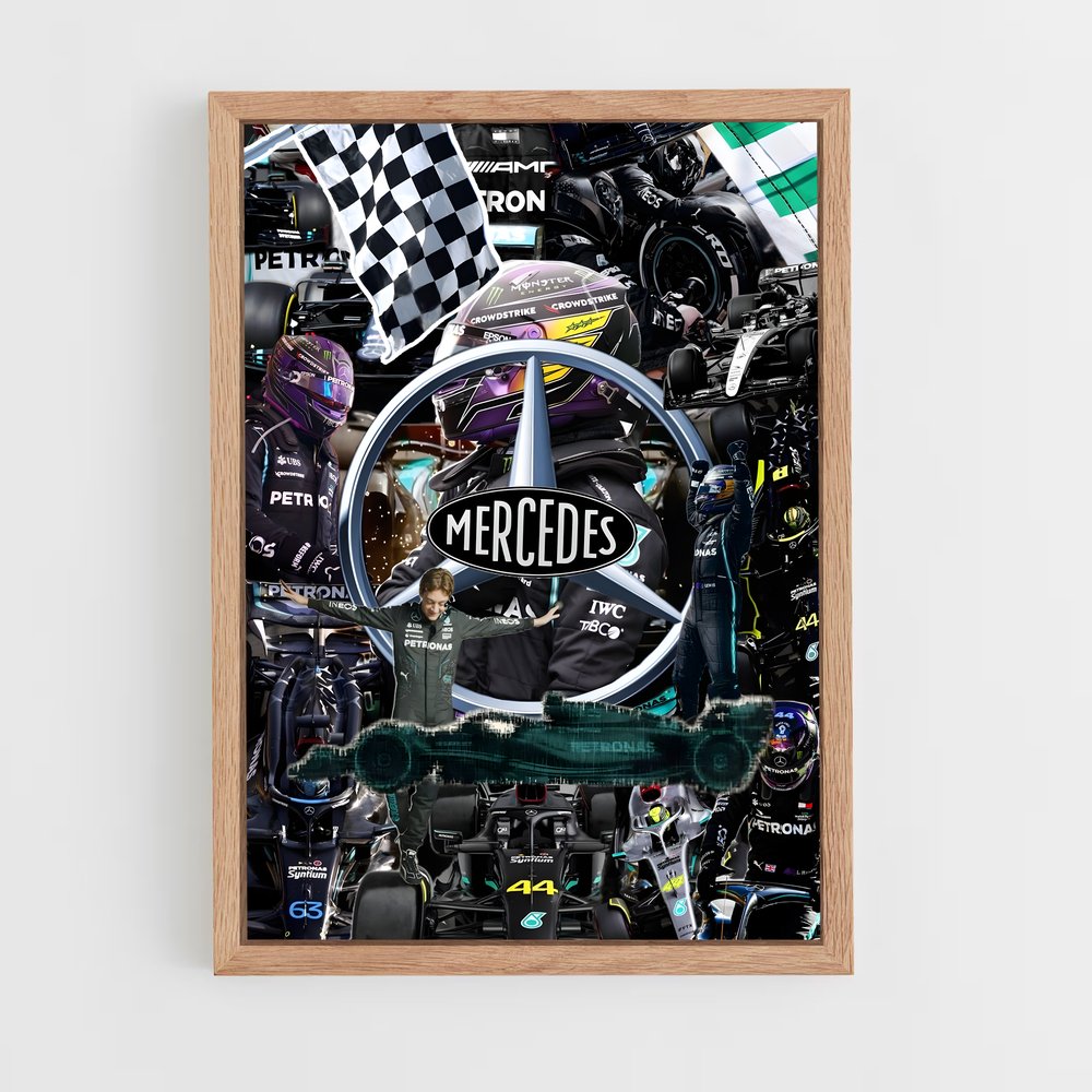 ap-mercedes-amg petronas f1 team-10 cadre Bois clair