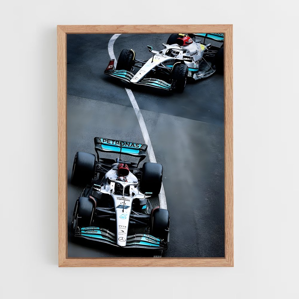 ap-mercedes-amg petronas f1 team-11 cadre Bois clair